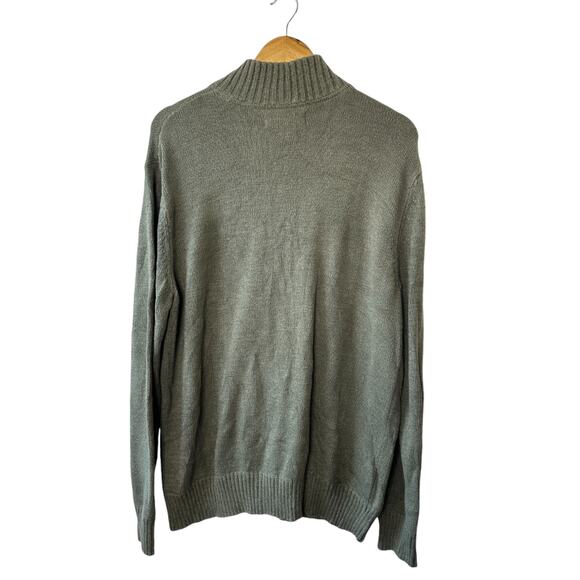 Eddie Bauer Green 1/4 Zip Medium Weight Knit Long Sleeve Sweater Men's Large - Picture 6 of 6